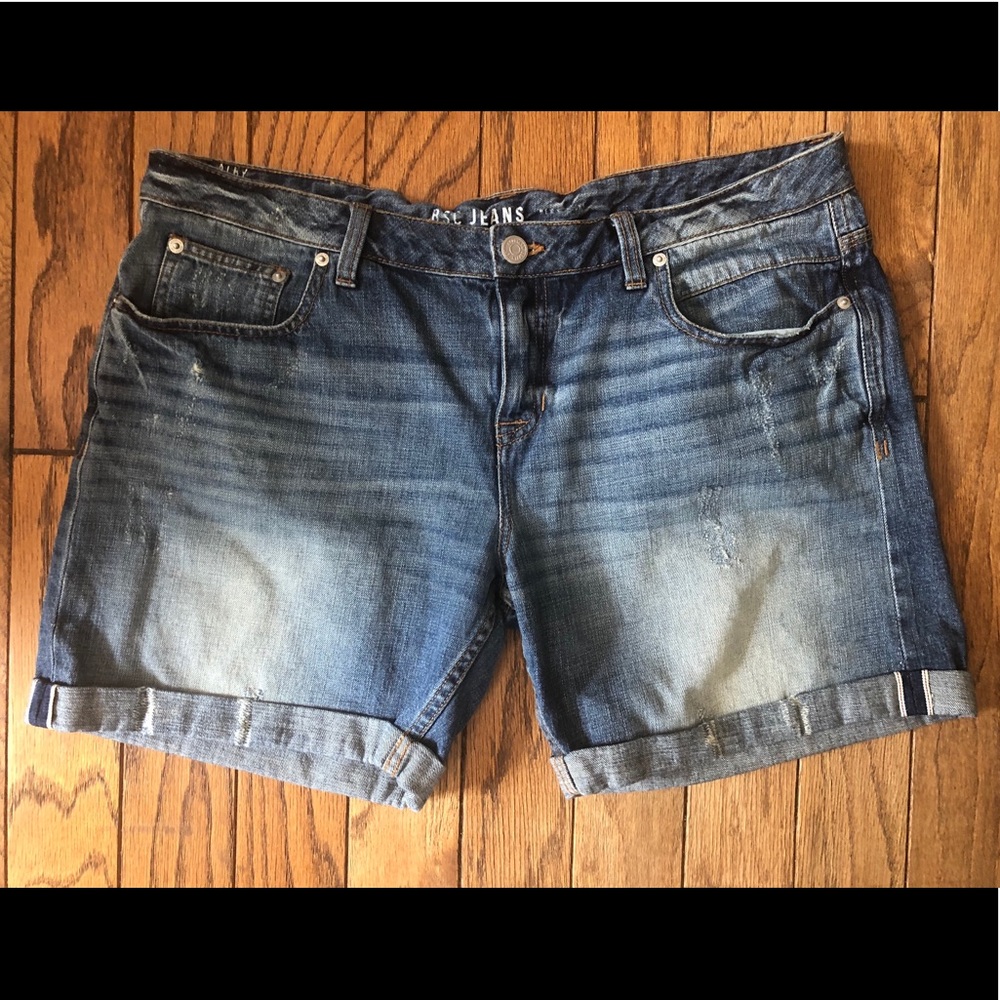 Slightly Distressed Denim Shorts